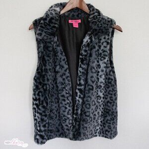 Betsey Johnson Women's Faux Fur Cheetah Print Vest